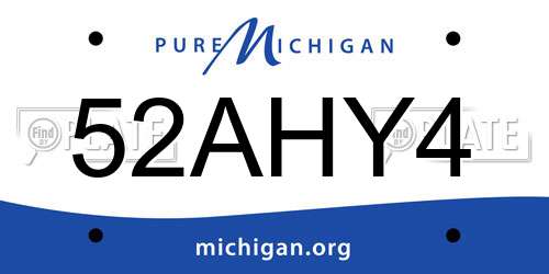 52AHY4 Michigan License Plate