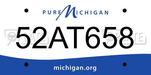 52AT658 Michigan License Plate