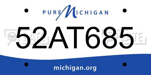 52AT685 Michigan License Plate