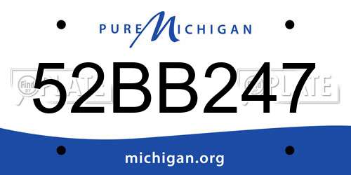 52BB247 Michigan License Plate