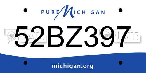 52BZ397 Michigan License Plate