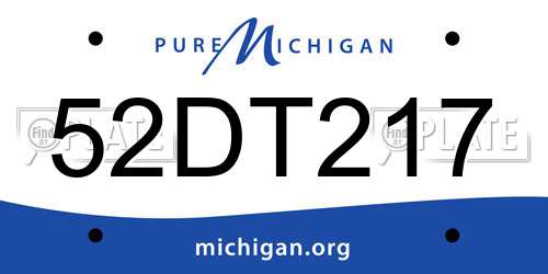 52DT217 Michigan License Plate