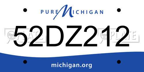 52DZ212 Michigan License Plate