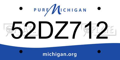 52DZ712 Michigan License Plate