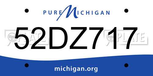 52DZ717 Michigan License Plate
