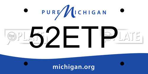 52ETP Michigan License Plate