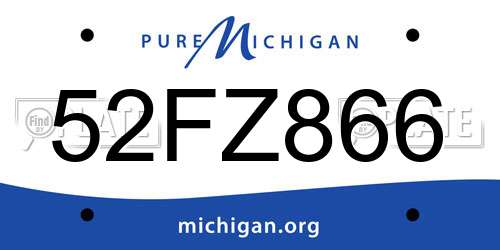 52FZ866 Michigan License Plate