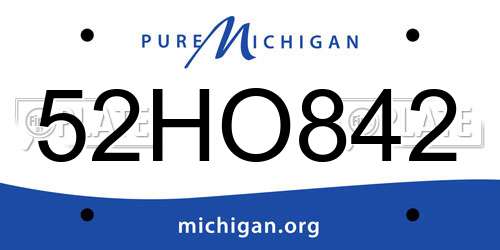 52HO842 Michigan License Plate