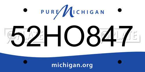 52HO847 Michigan License Plate