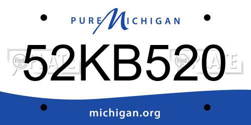 52KB520 Michigan License Plate