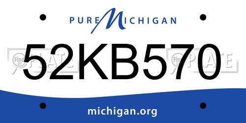 52KB570 Michigan License Plate