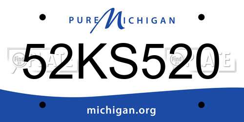 52KS520 Michigan License Plate
