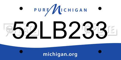 52LB233 Michigan License Plate