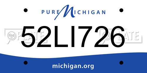 52LI726 Michigan License Plate