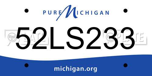 52LS233 Michigan License Plate