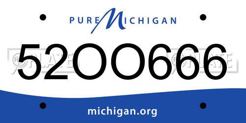 52OO666 Michigan License Plate