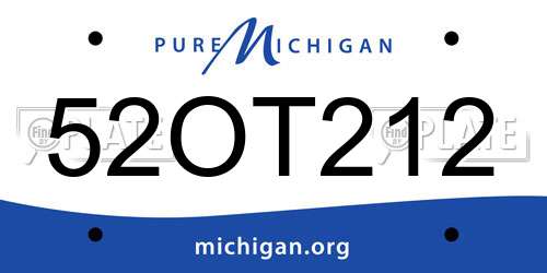 52OT212 Michigan License Plate