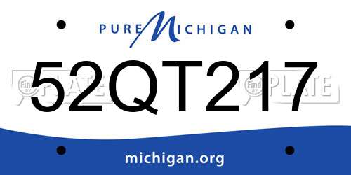 52QT217 Michigan License Plate