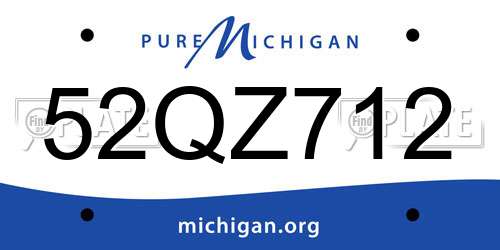 52QZ712 Michigan License Plate