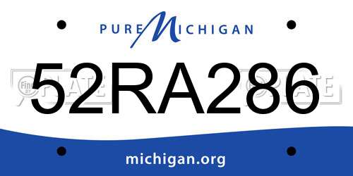 52RA286 Michigan License Plate