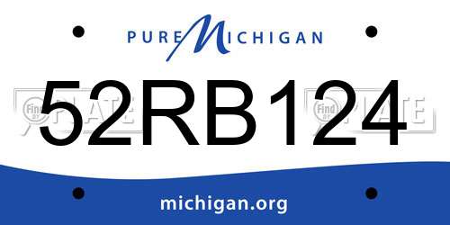 52RB124 Michigan License Plate