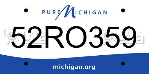 52RO359 Michigan License Plate