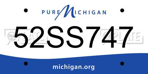 52SS747 Michigan License Plate