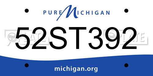 52ST392 Michigan License Plate