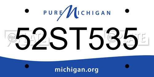 52ST535 Michigan License Plate