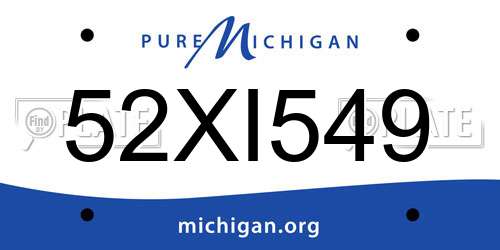 52XI549 Michigan License Plate