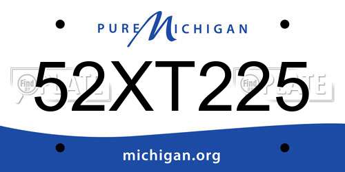 52XT225 Michigan License Plate