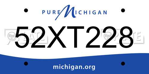 52XT228 Michigan License Plate