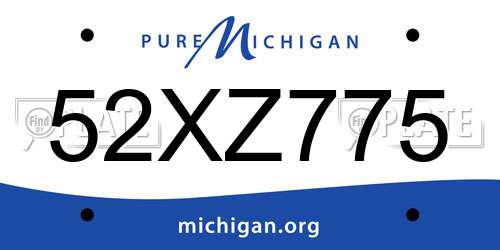52XZ775 Michigan License Plate