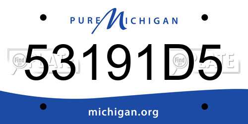 53191D5 Michigan License Plate