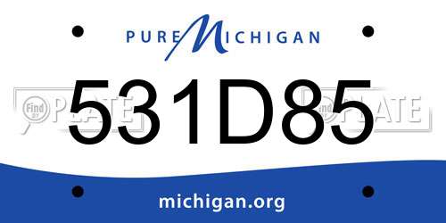 531D85 Michigan License Plate