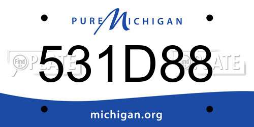 531D88 Michigan License Plate