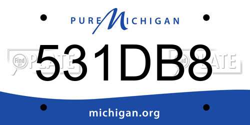531DB8 Michigan License Plate