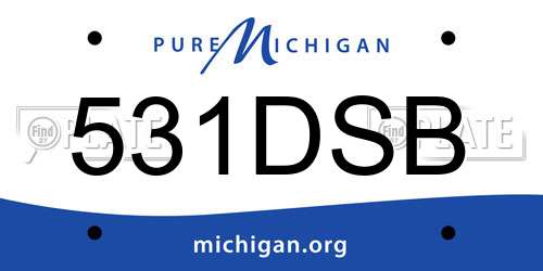 531DSB Michigan License Plate
