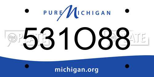 531O88 Michigan License Plate