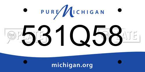 531Q58 Michigan License Plate