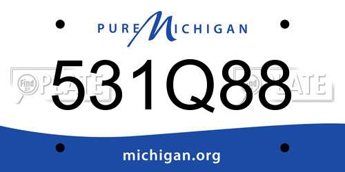 531Q88 Michigan License Plate