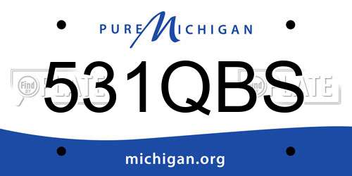 531QBS Michigan License Plate