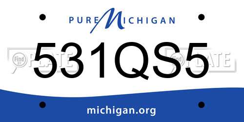 531QS5 Michigan License Plate
