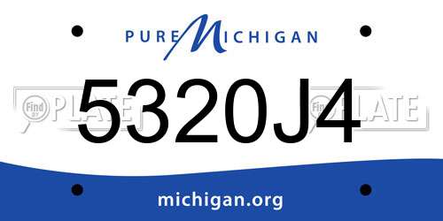 5320J4 Michigan License Plate