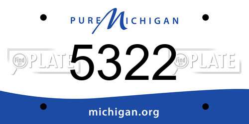 5322 Michigan License Plate