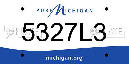 5327L3 Michigan License Plate