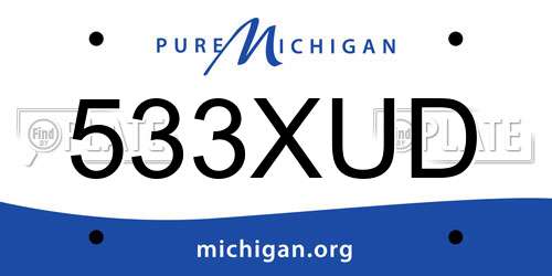 533XUD Michigan License Plate