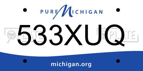 533XUQ Michigan License Plate