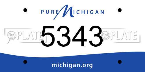 5343 Michigan License Plate