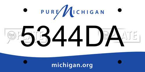 5344DA Michigan License Plate